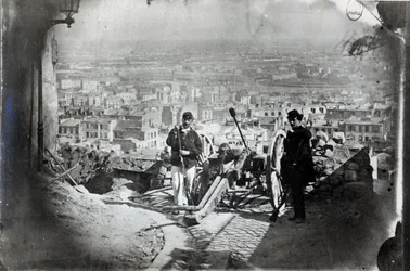 Die Kanonen von Montmartre während der Pariser Kommune, 1871